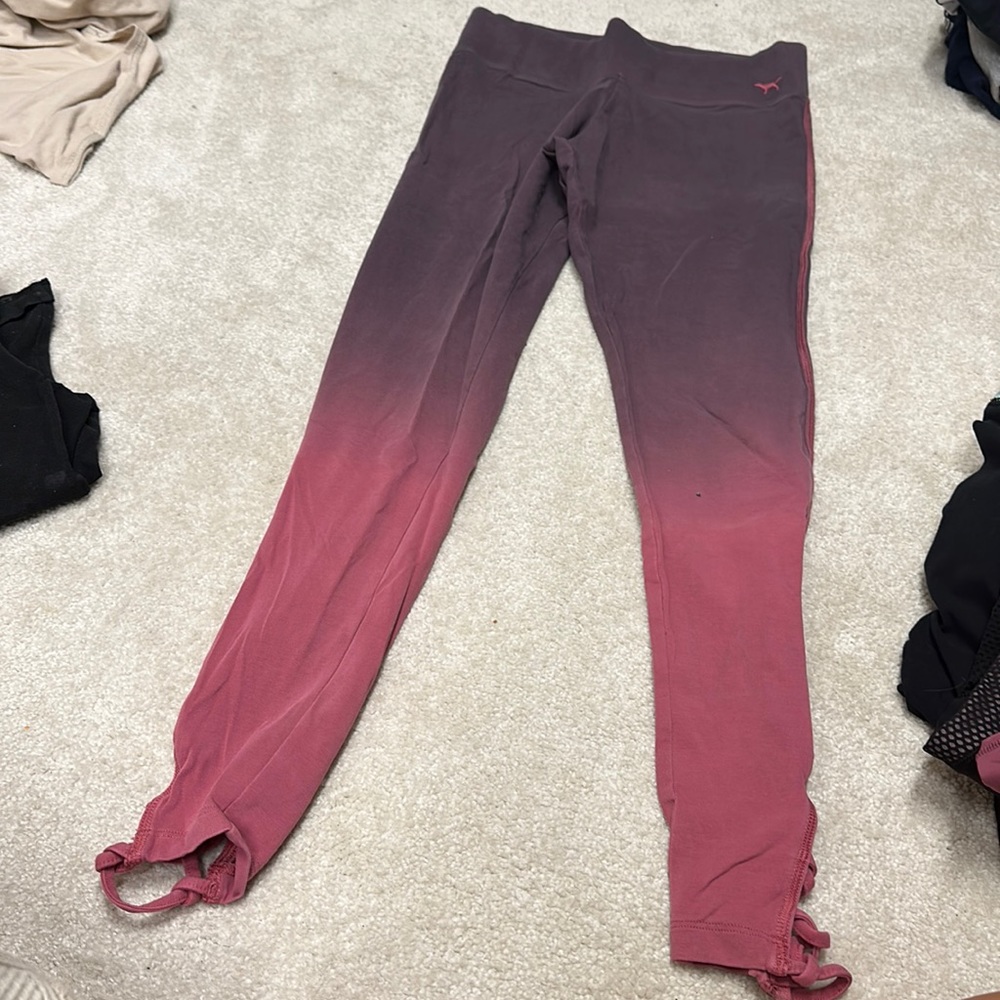 Tie dye legging with cross cross details at bottom